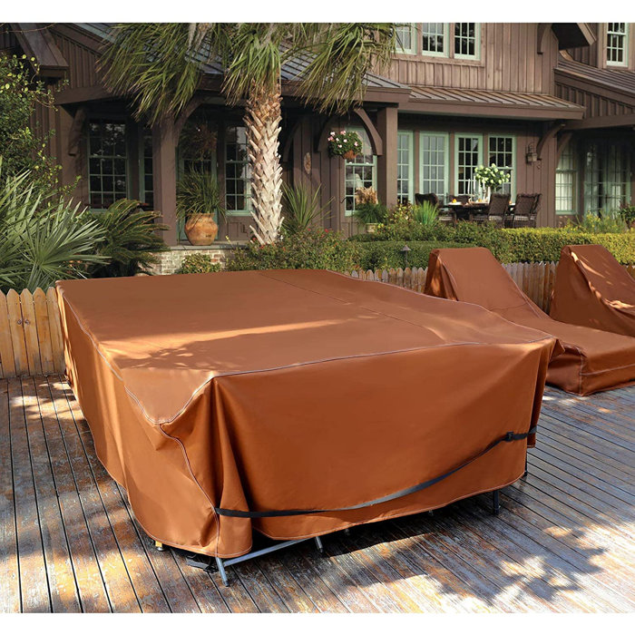 Arlmont & Co. Patio Table Cover Rectangular , 600D Heavy Duty